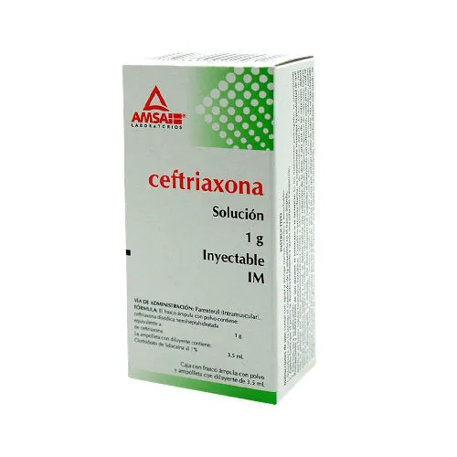 Ceftriaxona 1 Gr Im Fa 3.5 Ml